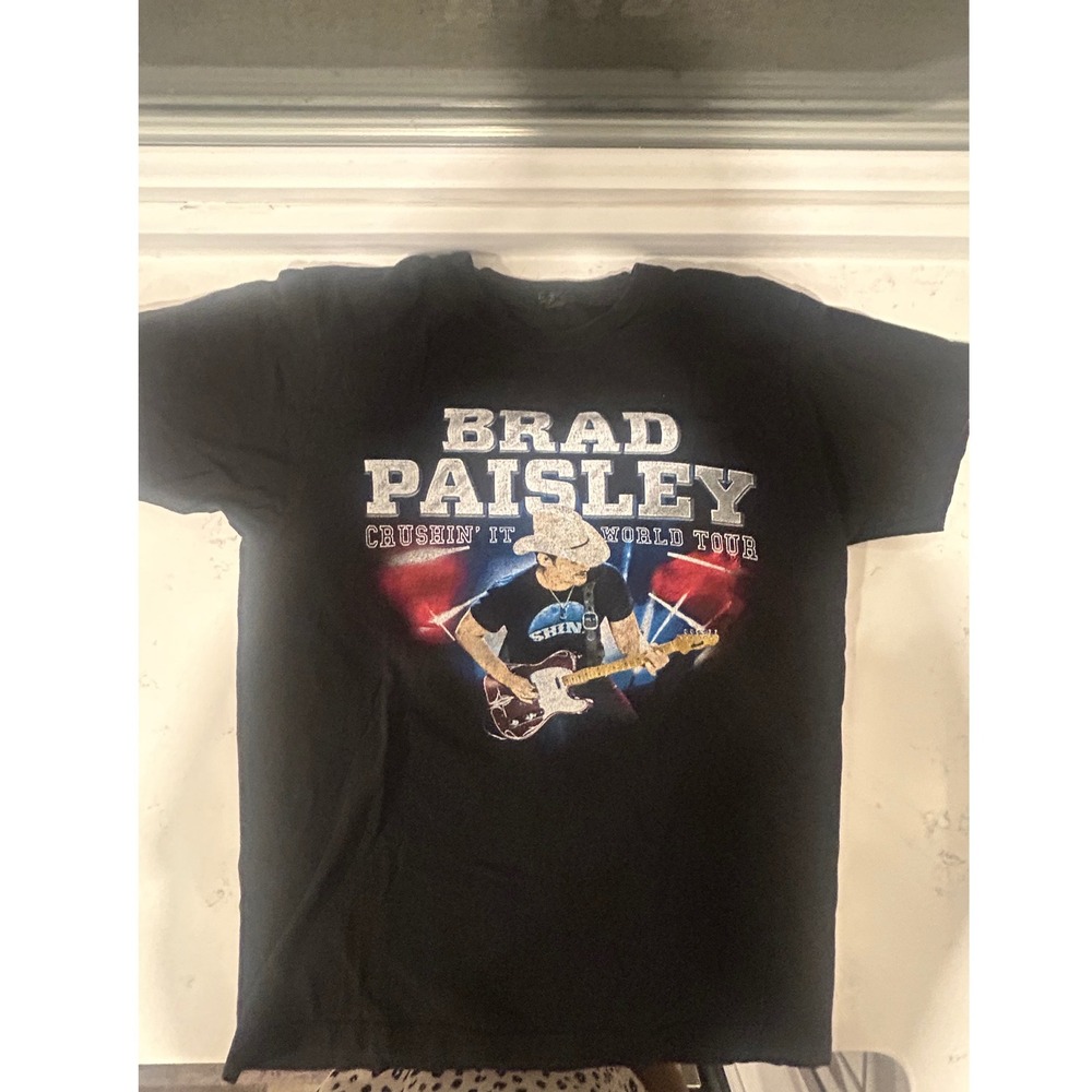 Brad Paisley Crushin It World Tour Graphic T-Shirt Black Medium Concert‎ Tee